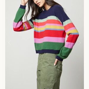 Velvet by Graham & Spencer Multicolor Striped Sweater